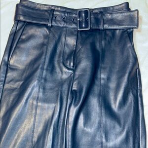 Stylish Blue Leather Trousers